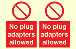 PV5702: No plug adapters allowed Prohibition Sign