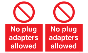 PV5702: No plug adapters allowed Prohibition Sign