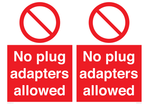 PV5702: No plug adapters allowed Prohibition Sign