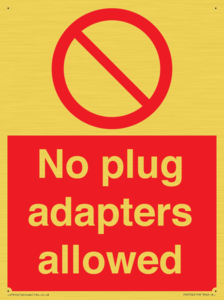 PV5702: No plug adapters allowed Prohibition Sign