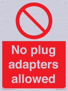 PV5702: No plug adapters allowed Prohibition Sign