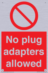 PV5702: No plug adapters allowed Prohibition Sign
