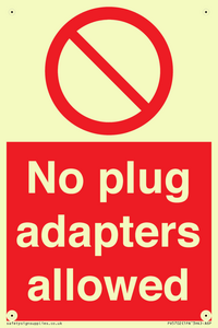 PV5702: No plug adapters allowed Prohibition Sign