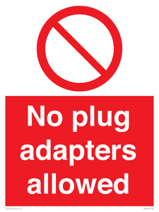PV5702: No plug adapters allowed Prohibition Sign