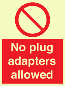 PV5702: No plug adapters allowed Prohibition Sign