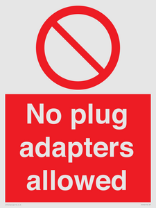 PV5702: No plug adapters allowed Prohibition Sign