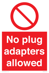 PV5702: No plug adapters allowed Prohibition Sign