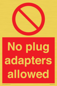 PV5702: No plug adapters allowed Prohibition Sign
