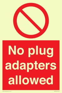 PV5702: No plug adapters allowed Prohibition Sign