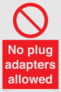 PV5702: No plug adapters allowed Prohibition Sign