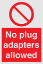 PV5702: No plug adapters allowed Prohibition Sign