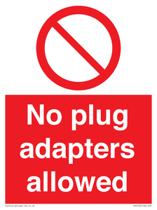 PV5702: No plug adapters allowed Prohibition Sign
