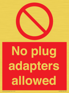 PV5702: No plug adapters allowed Prohibition Sign