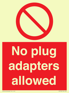 PV5702: No plug adapters allowed Prohibition Sign