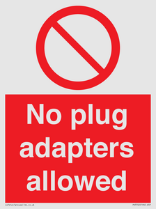 PV5702: No plug adapters allowed Prohibition Sign