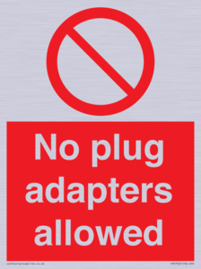 PV5702: No plug adapters allowed Prohibition Sign
