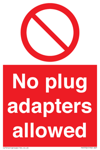 PV5702: No plug adapters allowed Prohibition Sign