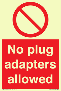 PV5702: No plug adapters allowed Prohibition Sign