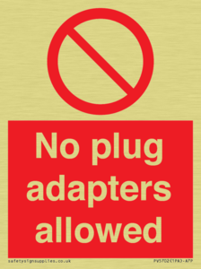 PV5702: No plug adapters allowed Prohibition Sign