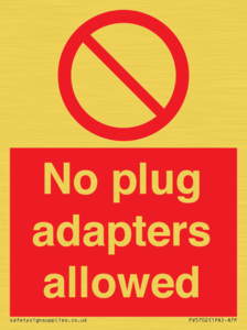 PV5702: No plug adapters allowed Prohibition Sign