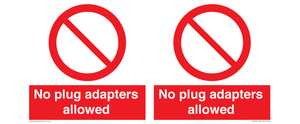 PV5702: No plug adapters allowed Prohibition Sign