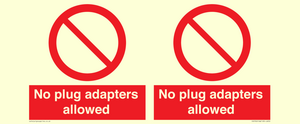 PV5702: No plug adapters allowed Prohibition Sign