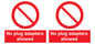 PV5702: No plug adapters allowed Prohibition Sign