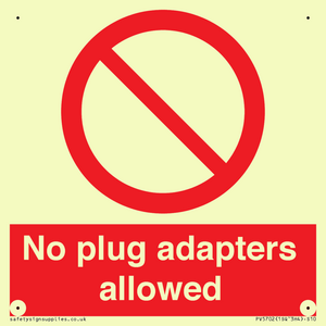PV5702: No plug adapters allowed Prohibition Sign