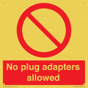 PV5702: No plug adapters allowed Prohibition Sign
