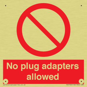 PV5702: No plug adapters allowed Prohibition Sign