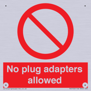 PV5702: No plug adapters allowed Prohibition Sign