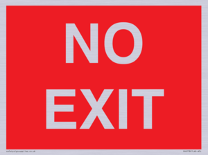PV6178: NO EXIT red background