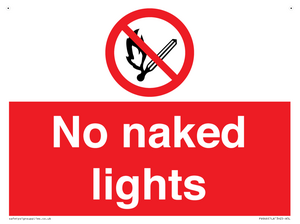 PV646: no naked lights - safety sign