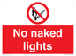 PV646: no naked lights - safety sign