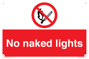 PV646: no naked lights - safety sign