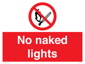 PV646: no naked lights - safety sign