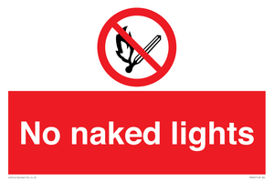 PV646: no naked lights - safety sign