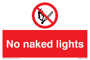PV646: no naked lights - safety sign