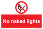 PV646: no naked lights - safety sign