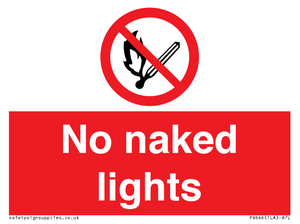 PV646: no naked lights - safety sign