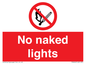 PV646: no naked lights - safety sign