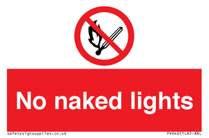 PV646: no naked lights - safety sign