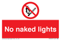 PV646: no naked lights - safety sign