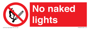 PV646: no naked lights - safety sign