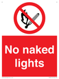 PV646: no naked lights - safety sign