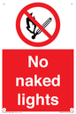 PV646: no naked lights - safety sign