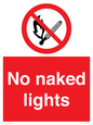 PV646: no naked lights - safety sign