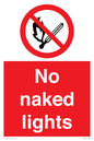 PV646: no naked lights - safety sign