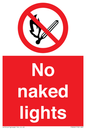 PV646: no naked lights - safety sign