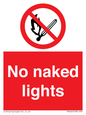 PV646: no naked lights - safety sign